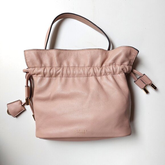 Radley Slouchy Small Drawstring Crossbody Pink Leather Sunny Rise not Loewe - Picture 4 of 16